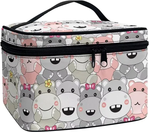 Miniatura 38 de doginthehole Bolsa de maquillaje, bolsa de cosméticos de viaje, bolsa de aseo portátil grande, organizador de accesorios para mujeres y niñas