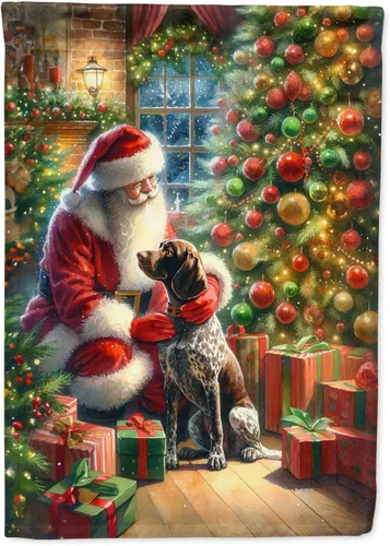 Miniatura 60 de Caroline's Treasures DAC4159CHF - Bandera de casa de Husky siberiano y Papá Noel para porche, grande, para colgar en la pared, poliéster