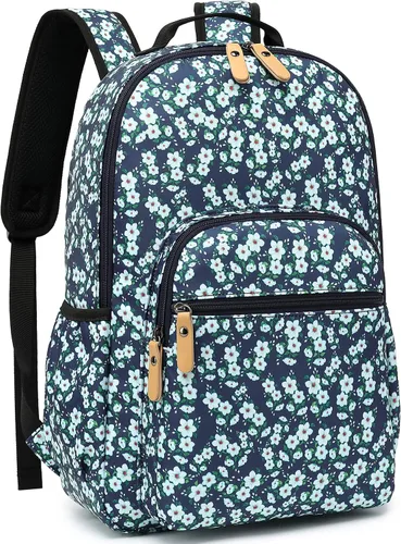 Miniatura 95 de Leaper Mochila para laptop para mujer: linda mochila floral para escuela, universidad, viajes, trabajo, mochila ligera para niños, Negro margarita