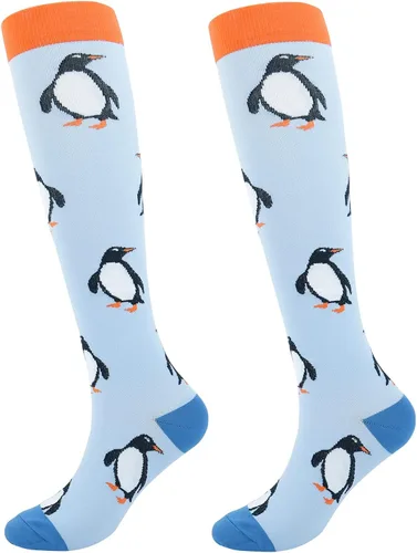 Junely Calcetines de compresión para mujer, 20-30 mmhg, calcetines altos hasta la rodilla para apoyo a la circulación, enfermera, embarazo,