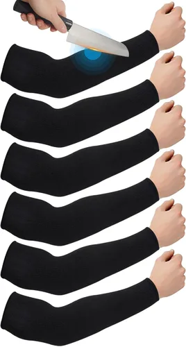Miniatura 8 de Neer 3 pares de mangas de brazo resistentes a los cortes, protectores de brazo de nivel 5 para soldadura, jardinería, cocina, piel fina, moretones
