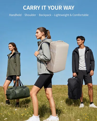 Miniatura 6 de ECOHUB Bolsa de gimnasio de 40 L para mujeres y hombres, resistente al agua, bolsa de lona deportiva con compartimento para zapatos y bolsillo