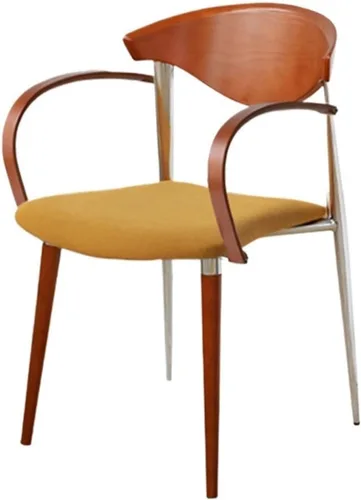 Miniatura 8 de sillas de comedor Wooden Dining Chairs, Mid-Century Modern Kitchen Chair with Curved Backrest and Metal Legs, Living Room Modern Kitchen(Blue)