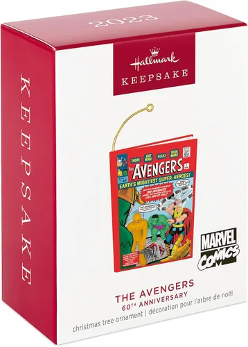 Miniatura 3 de Adorno navideño de Hallmark Keepsake 2023, Adorno del 60º aniversario de Marvel Comics Los Vengadores, Regalos de superhéroes