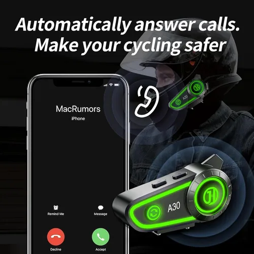 Miniatura 8 de Altavoces para casco de motocicleta, auriculares Bluetooth, respuesta automática, control de música, 120 horas de reproducción, sistema de alta