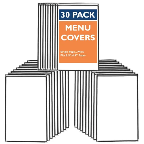 Ilyapa Paquete de 30 fundas de menú de 8.5 x 14 pulgadas, una sola página, 2 vistas, mangas de doble costura de 8.5 x 14 pulgadas, dos superficies