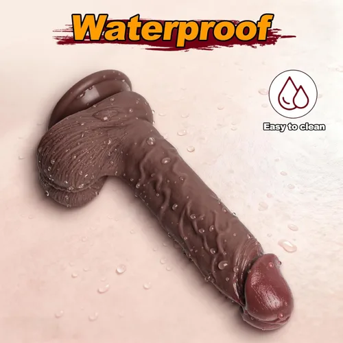 Miniatura 6 de Consolador realista ideal para principiantes, diseño de silicona con potente ventosa para placer anal y punto G sin manos, juguete anal