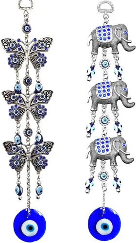 Miniatura 11 de Decoración colgante de mariposa azul contra el mal de ojo, amuleto nazar para colgar en la pared, protección del hogar y decoración de bendición