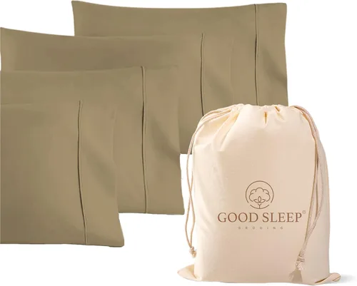 Miniatura 21 de Juego de 4 fundas de almohada estándar de 1000 hilos, 100% algodón egipcio, con algodón de fibra larga y tejido satinado, suaves y sedosas, como