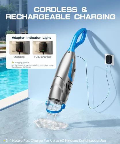 Miniatura 6 de UIRWAY V3 - Aspiradora de piscina para piscinas sobre el suelo, succión mejorada de 26.5 GPM de alta potencia, limpiador de mano inalámbrico IPX8, 2