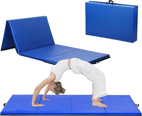 Miniatura 19 de BLKMTY Gymnastics Mats, Folding Exercise Mat Gym Yoga Aerobics Fitness Mats Kids' Gymnastics Tumbling Mat with Carrying Handles for Home Gym