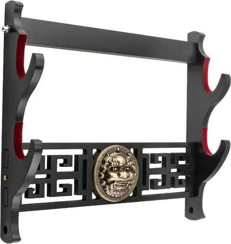 Miniatura 7 de Soporte de pared para espada Ekkhysis Kylin de 1 nivel con acolchado de terciopelo y gancho, soporte para katana para espada Tanto de samurái