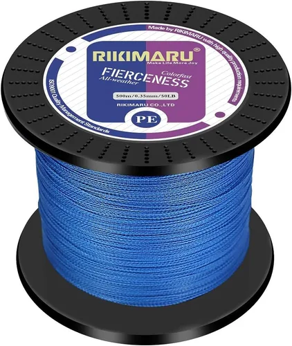 Miniatura 10 de Rikimaru - Sedal de pesca trenzado, resistente a la abrasión, Superline con cero elasticidad y baja memoria. Diámetro extrafino 327-1094 yardas
