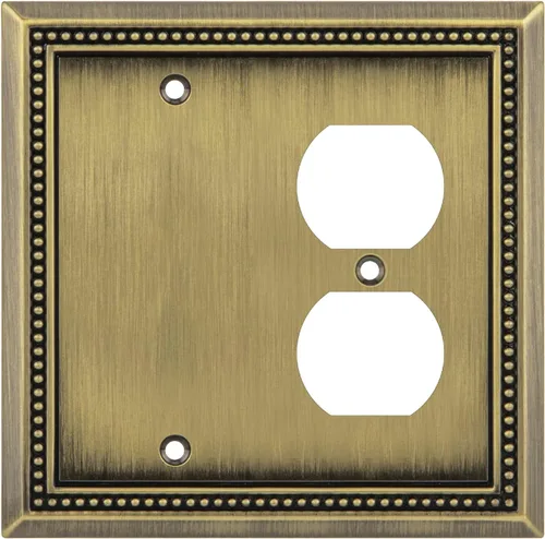 Miniatura 16 de Henne Bery Sunken Pearls - Placa de pared decorativa resistente para interruptor, cubierta para tomacorrientes (doble dúplex, níquel satinado)