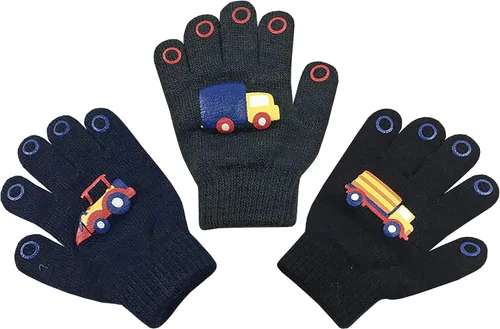 N'Ice Caps 3 pares de guantes elásticos mágicos para niños y niñas pequeños