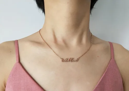 Miniatura 5 de Aoloshow Name Necklace Personalized Custom Any Name Handwriting Nameplate Jewelry Gift for Womens Girls