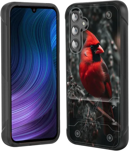 Miniatura 40 de Funda para Galaxy S24 Plus con soporte, doble capa híbrida de policarbonato duro y silicona suave, resistente a prueba de golpes, funda protectora