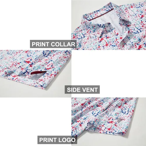 Miniatura 4 de Camisas polo de golf para hombre, manga corta, a rayas, de rendimiento, absorben la humedad, ajuste seco