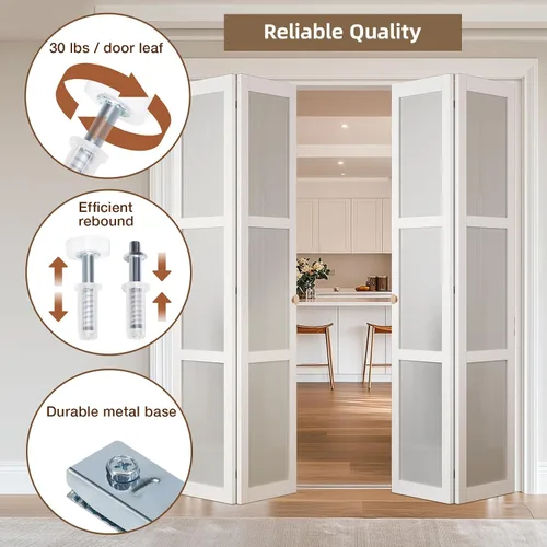Miniatura 4 de Kit de herrajes para puerta plegable, kit de riel para puerta de armario plegable de 36 pulgadas, kit de herrajes para puerta de armario plegable