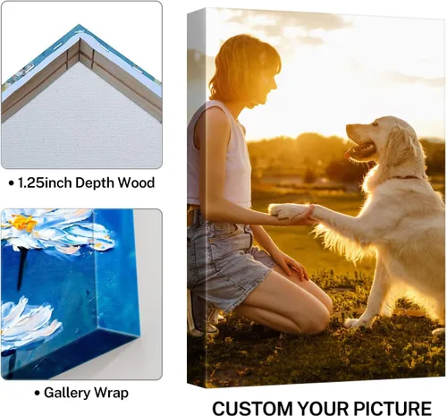Miniatura 5 de Impresiones en lienzo personalizadas con tus fotos, imagen personalizada sobre lienzo, regalos personalizados con marco de pared para aniversario