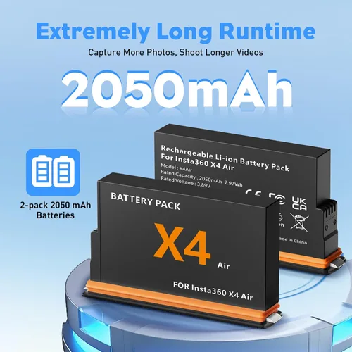 Miniatura 2 de Baterías de aire X4 (2 paquetes) con concentrador de carga rápida de 27 W, estuche de carga rápida dual con pantalla LCD, hub de cargador