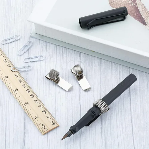 Miniatura 8 de Outus 12 soportes para bolígrafos para portapapeles de metal con bucles de resorte ajustables, organizador de clip de acero al manganeso