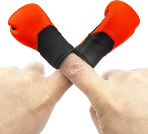 Miniatura 9 de Guantes de Boxeo Marionetas de Dedo Mini, ¡Noquea Tu Estrés! Cosas Raras Regalos Blanco Elefante al Azar, Oro - 2 Piezas