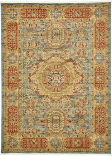 Miniatura 32 de Unique Loom Palace Collection - Alfombra bohemia tradicional, medallón, vintage (2 pies x 3 pies, rectangular, azul claro/bronceado)