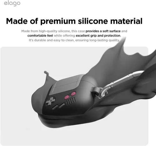 Miniatura 4 de elago AW5 - Funda compatible con AirPods 4 (2024), compatible con AirPods de 4ª generación, funda clásica retro con diseño de consola de juegos Negro