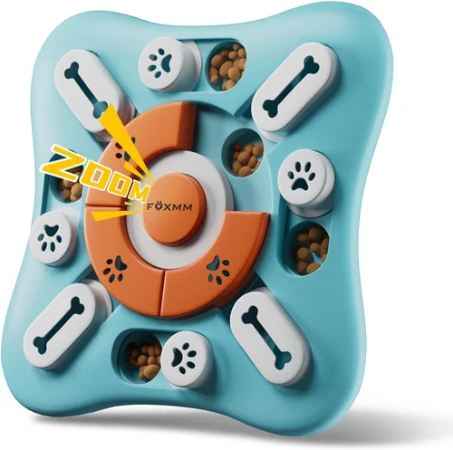 FOXMM Juguetes interactivos de rompecabezas de golosinas para perros para entrenamiento de QI y estimulación mental, divertido alimentador lento,