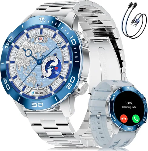 Miniatura 10 de Smart Watches for Men Luxury for Android iPhone/50 Day Battery,Fitness Watch with Heart Rate/Blood Pressure/Sleep Monitor,Men's Smartwatch Amoled