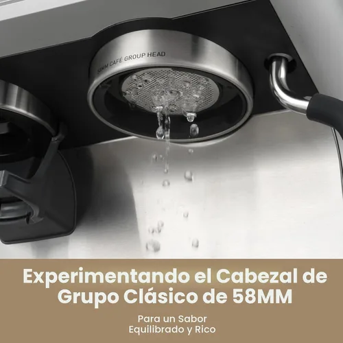 Miniatura 6 de Gevi Máquina de café expreso de doble caldera con molinillo incorporado, portafiltro comercial de 2.283 in, varita de vapor barista, 31 ajustes
