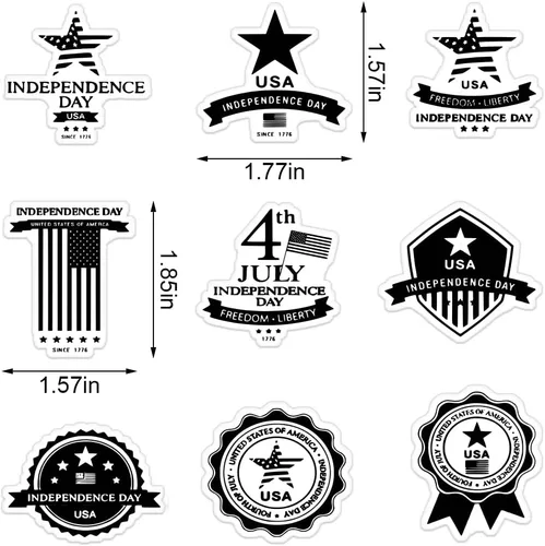 Miniatura 2 de Sellos transparentes de estrella de Estados Unidos para hacer tarjetas, sellos patrióticos de palabras del 4 de julio, sello de bandera