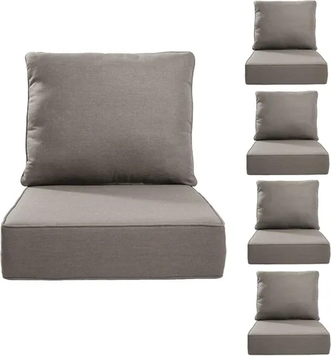 Miniatura 38 de Rilyson Cojines de patio para muebles de exterior, 22 x 24 pulgadas, respaldo alto y asiento profundo, cojín de exterior para sillas de patio, sofá