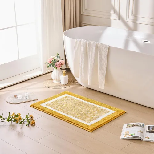 Miniatura 21 de CozeCube Tapetes de baño para baño antideslizantes, alfombras de baño de microfibra absorbente esponjosas lavables, alfombras de baño estéticas