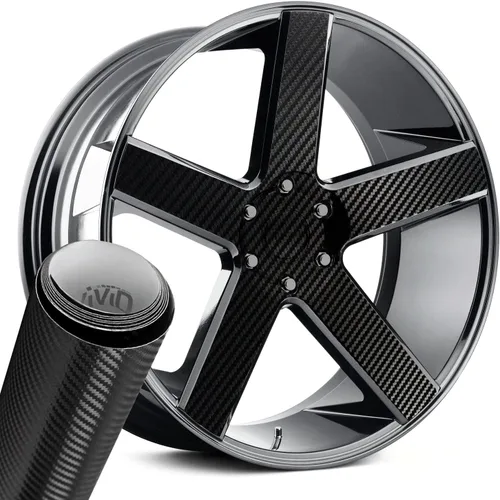 VViViD Paquete de 4 hojas de vinilo adhesivo de liberación de aire para llantas automáticas de 24 x 30 pulgadas, paquete de 4 hojas (carbono negro,