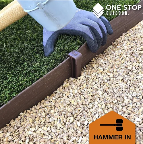 Miniatura 3 de Hecho en Estados Unidos – Paquete de 25 estacas de plástico resistente marrón de 10 pulgadas para bordes de paisaje, picos de anclaje para bordes
