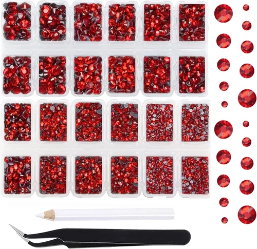 Miniatura 60 de Massive Beads 7800 vasos de hierro termoadhesivos con parte trasera plana, 5 tamaños, diamantes de imitación para hacer proyectos de bricolaje
