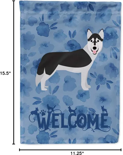 Miniatura 4 de Caroline's Treasures CK6084GF Bandera de bienvenida de Husky siberiano para jardín, bandera decorativa para patio exterior, obras de arte