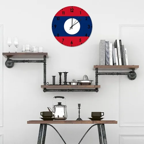 Miniatura 127 de Cheyan Reloj de pared con bandera de Canadá de 12 pulgadas, silencioso, sin tictac, de PVC, funciona con pilas, reloj redondo decorativo, regalo