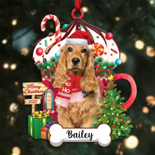 Miniatura 117 de Amantes de los perros de Navidad – Navidad de perros disponibles para muchos perros Shi Tzu – Adorno con forma personalizada, adorno de Navidad
