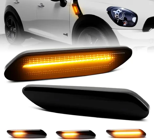 Miniatura 10 de D-Lumina Luces LED Secuenciales de Marcador Lateral Señal de Giro Conjunto de Lámpara Intermitente Lente Transparente para MINI Cooper R50 R52 R53