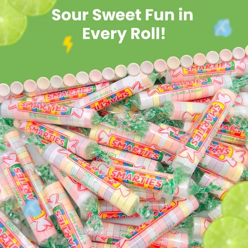 Miniatura 6 de Smarties X-treme Sour Candies - Caramelos agrios sin gluten, sin maní, sin lácteos, perfectos para fiestas, mezclas de dulces y Halloween, dulces a