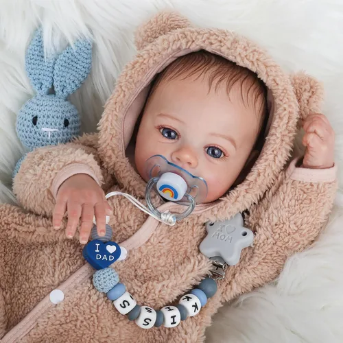 Miniatura 5 de KSBD Muñecas Reborn - Muñeca de bebé realista de 18 pulgadas, muñeca de niño de cuerpo completo estilo vida real con cuerpo de vinilo suave, puede