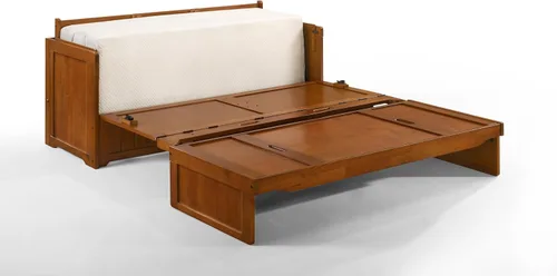 Miniatura 3 de NIGHT & DAY Cubo premontado gabinete Murphy cama, Beadboard Cherry