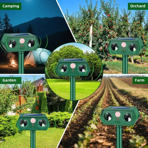 Miniatura 7 de Mapache ultrasónico solar 2025 Fortress Pro, dispositivos repelentes de ciervos y gatos, repelente de animales, ardilla, conejo disuasorio al aire