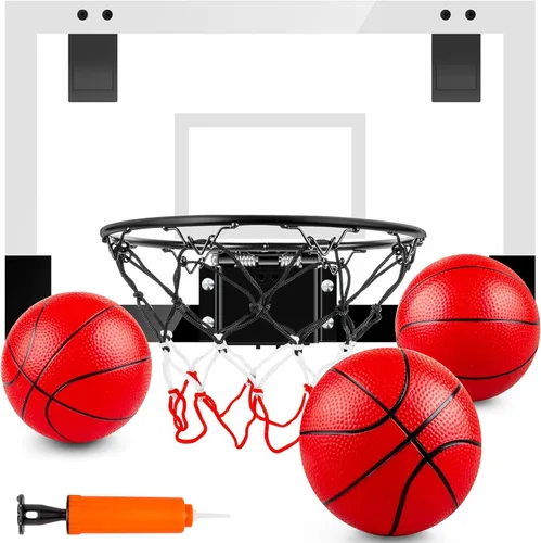 Miniatura 8 de Indoor Basketball Hoop Boys Gifts for Teens Door Room Basketball Hoop Mini Hoop with Scoreboard, 3 Balls and Batteries Basketball Toys for 8 9 10 11