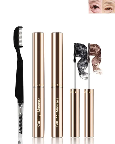 Miniatura 9 de Máscara de pestañas negra para mujeres mayores con pestañas cortas y finas, longitud y volumen extremos, impermeable, a prueba de manchas, ultra