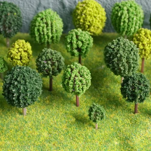 24 piezas de mini árboles modelo mixtos arbustos grupos de vegetación arbustos para modelo, tren, paisaje, arquitectura, árboles, modelo, paisaje,
