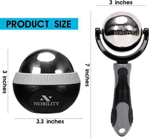 Miniatura 3 de Nobility Rodillo de Bola de Masaje – Hielo Frío y Caliente para Tejidos Profundos y Alivio de Músculos Adoloridos de Rigidez y Estrés, Cuerpo, Gris
